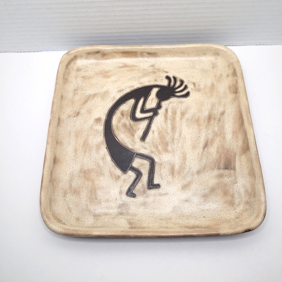 Mara Mexico Kokopelli Musician Pottery Square Plate Platter NWT